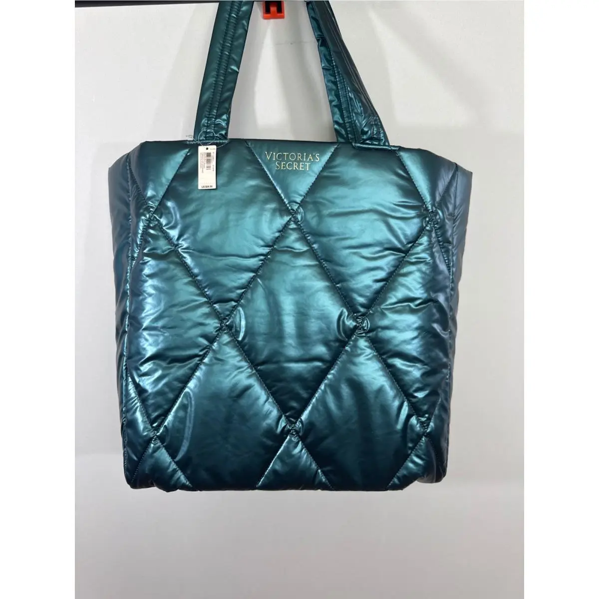 Victorias Secret Metallic Teal Quilted Puffer Tote Bag 11208314 by Victoria's Secret