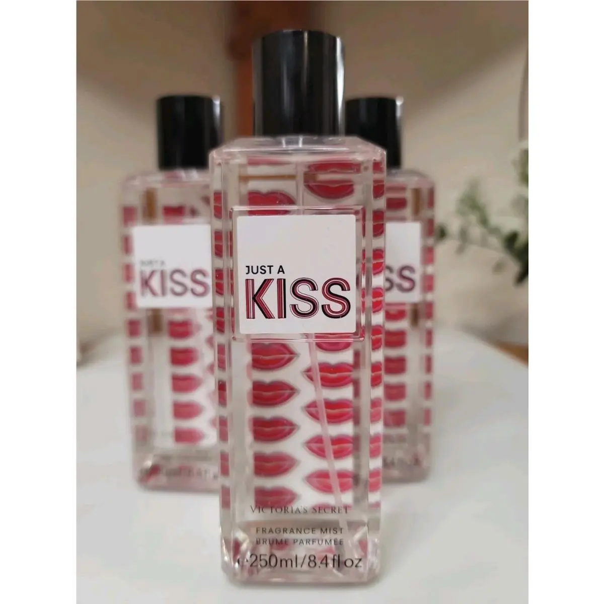 3 Pcs Victoria`s Secret Just A Kiss Fine Fragrance Body Mist 8.4 FL OZ by Victoria's Secret