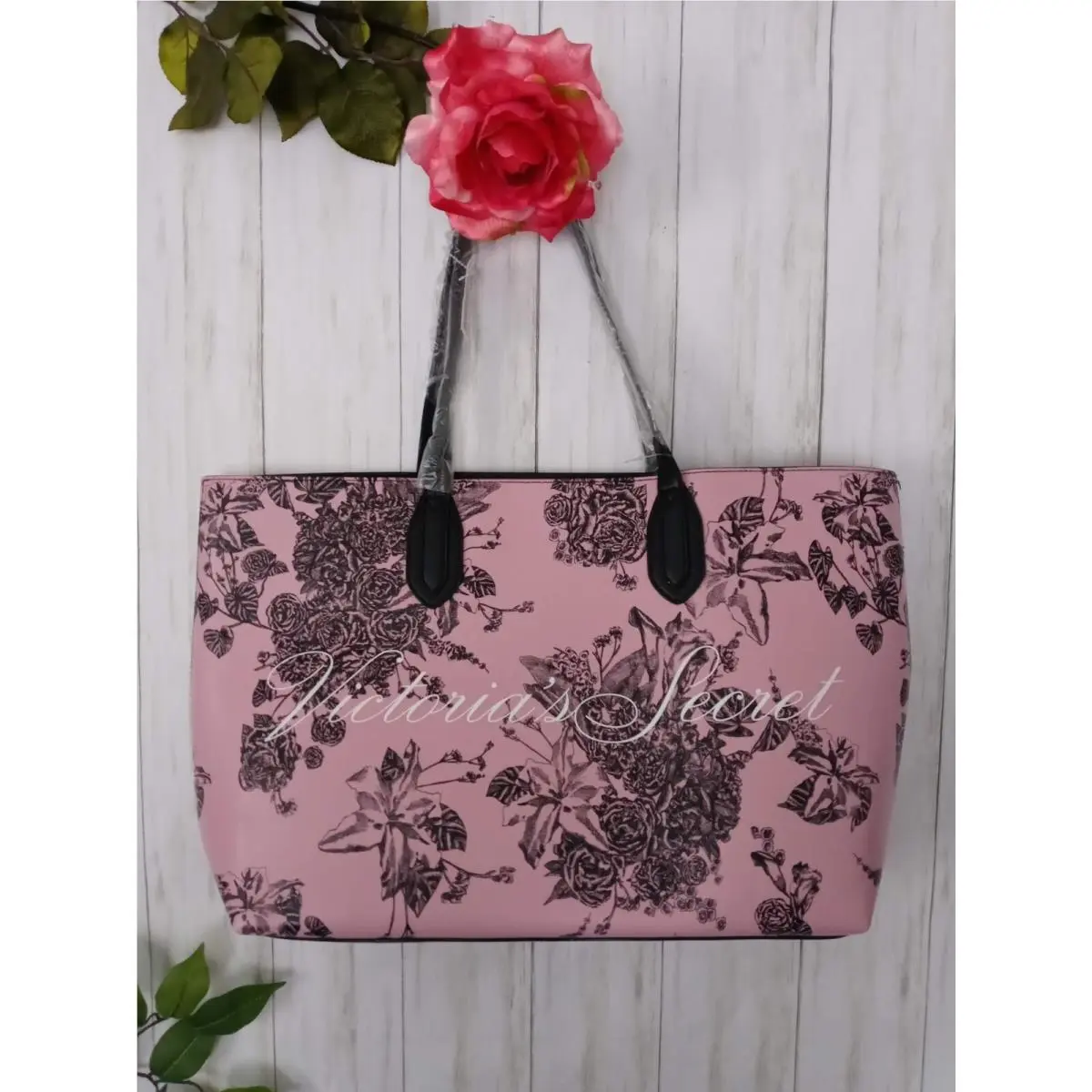 Victoria Secret Edition Limited Tote Bag Pink Floral Travel Polyurethane by Victoria's Secret
