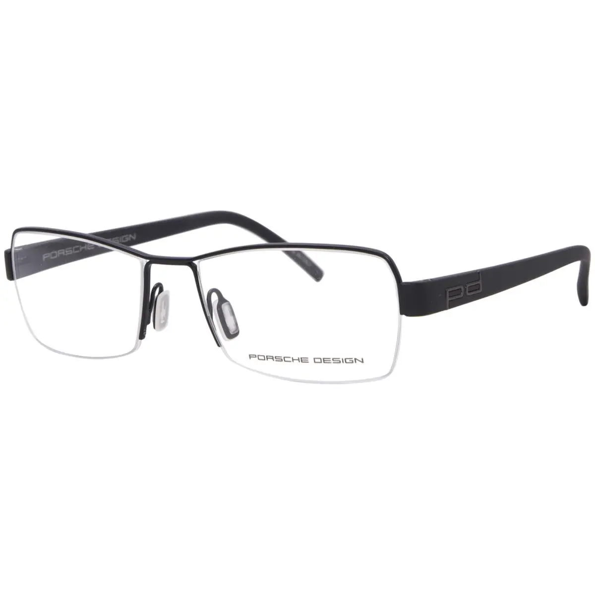 Porsche Design P8210-D Eyeglasses Matte Black Semi Rim Square Shape 53mm