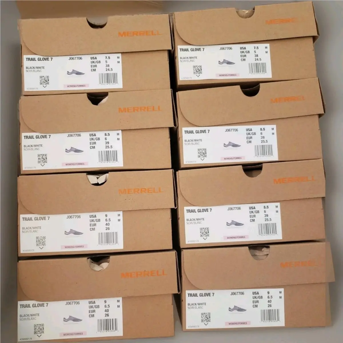 Merrell shoes - MERRELL Glove 7 Barefoot Minimalist - J067706 - BLACK / WHITE 32