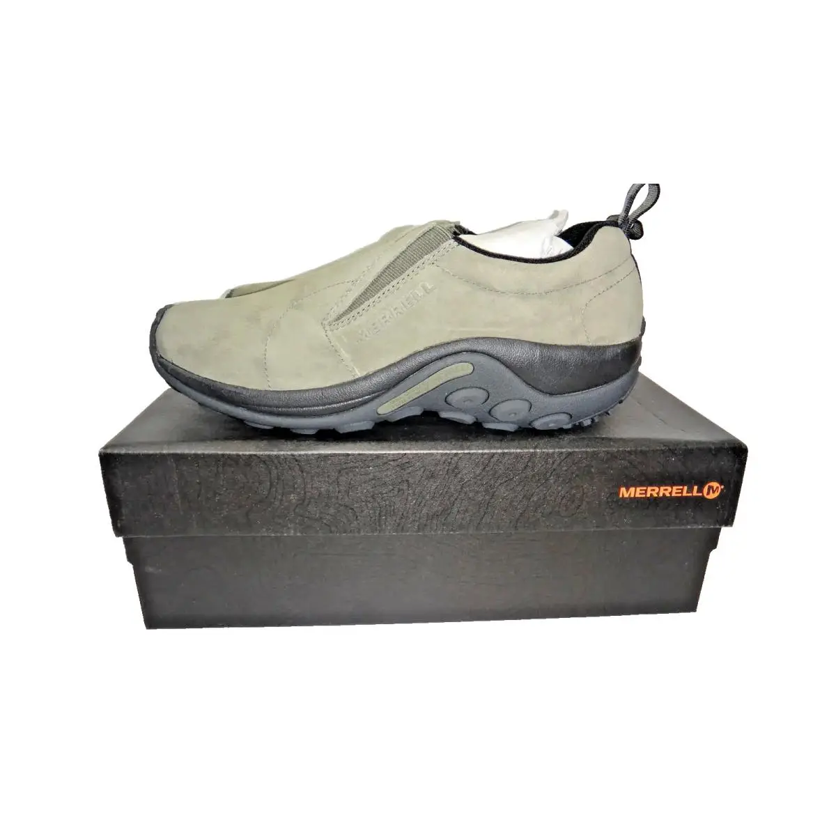 Merrell Jungle Moc Mens 8 M Dusty Olive Suede Slip On Shoes J71443
