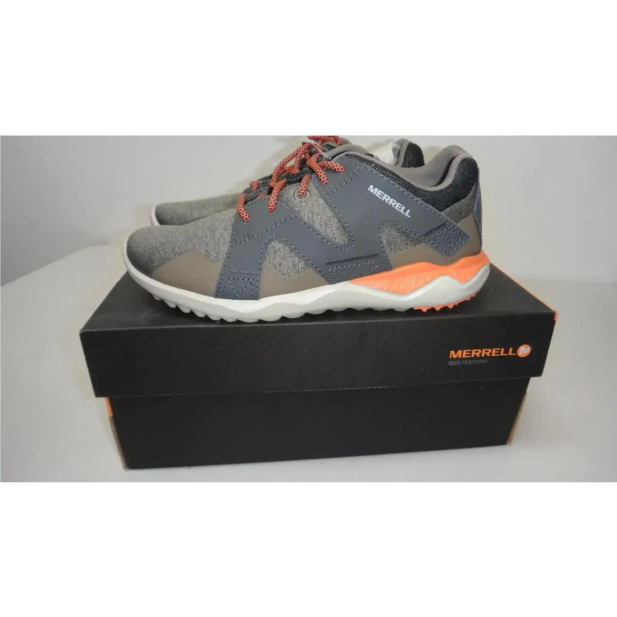 Merrell 1SIX8 Lace Womens 5.5 Gray Aluminum Orange Athletic Shoes J15730