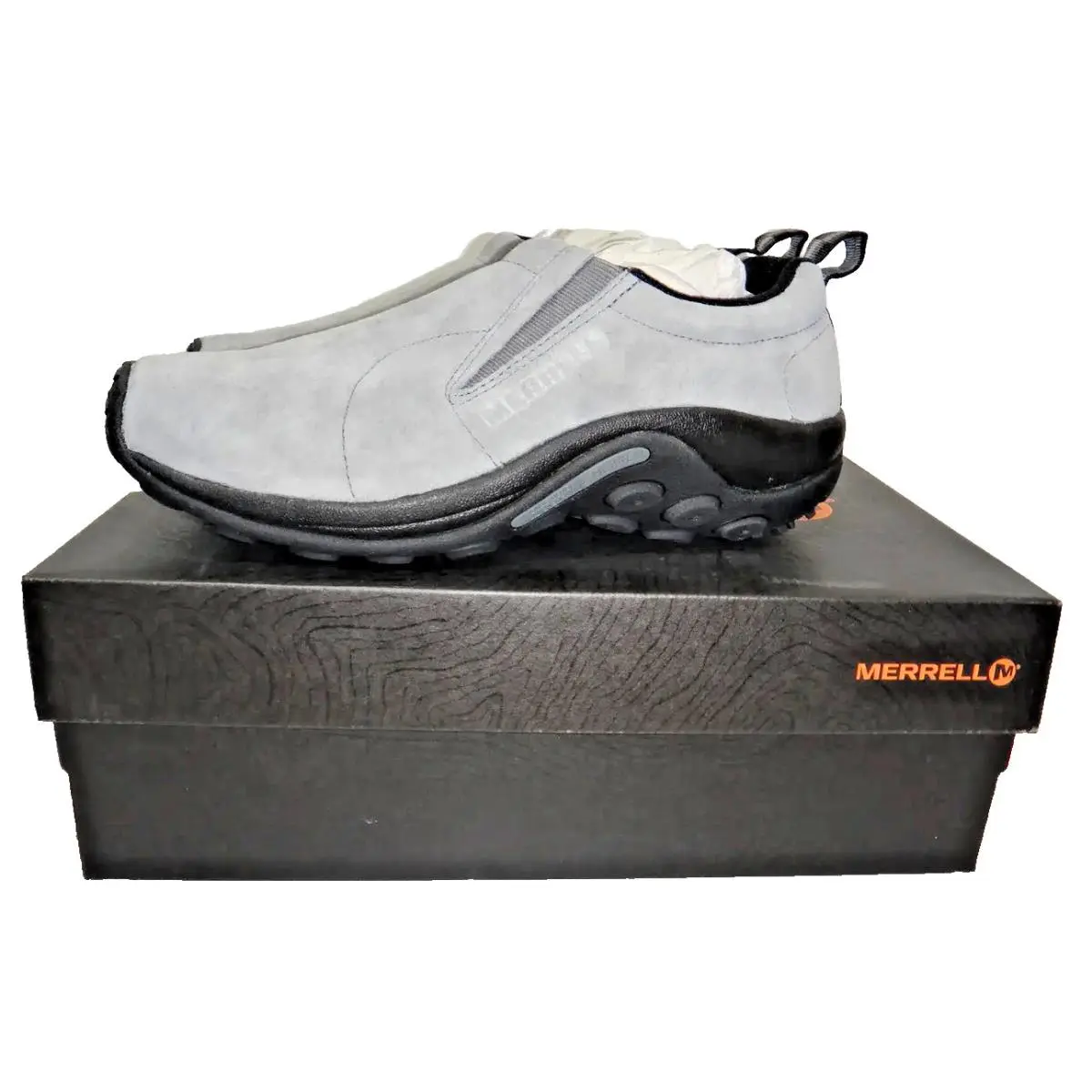 Merrell Jungle Moc Men`s 8.5 Castle Rock Gray Suede Slip On Shoes J71447