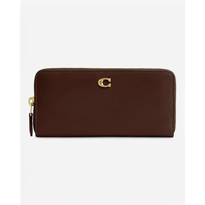 Womens Slim Accordion Zip Wallet B4 Maple by Coach
