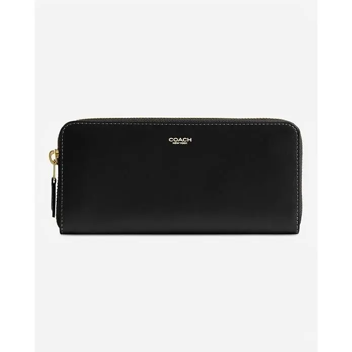 Womens Slim Accordion Zip Wallet Black Ny by Coach