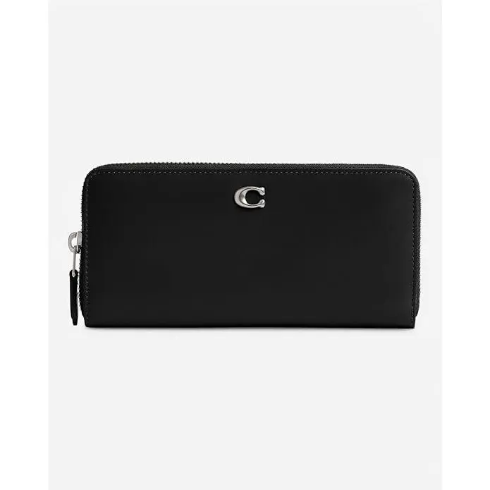 Womens Slim Accordion Zip Wallet LH Black by Coach