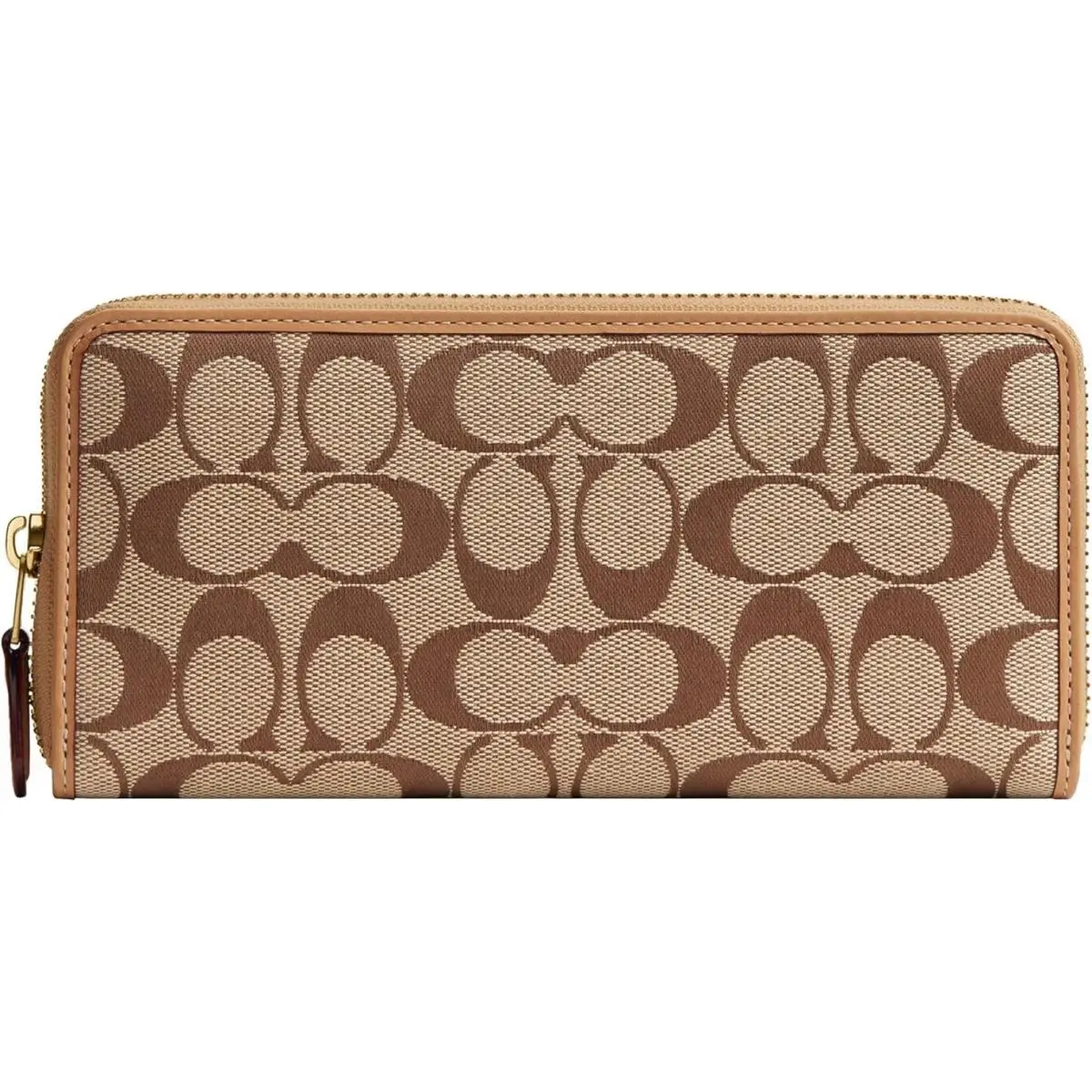 Womens Slim Accordion Zip Wallet Khaki Light Peach by Coach