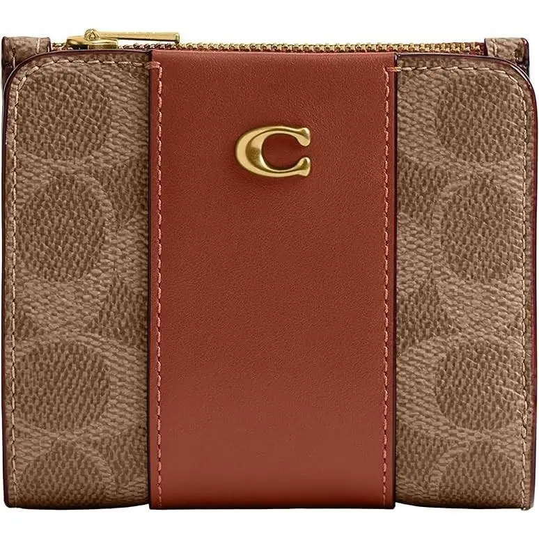 Coated Canvas Signature Essential Slim Billfold Wallet Tan Caramel by Coach