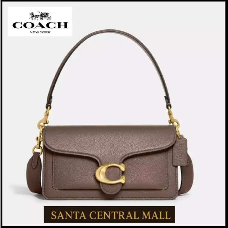 Coach CH857 Tabby Shoulder Bag 26 Polished Pebble Leather Dark Stone Outlet