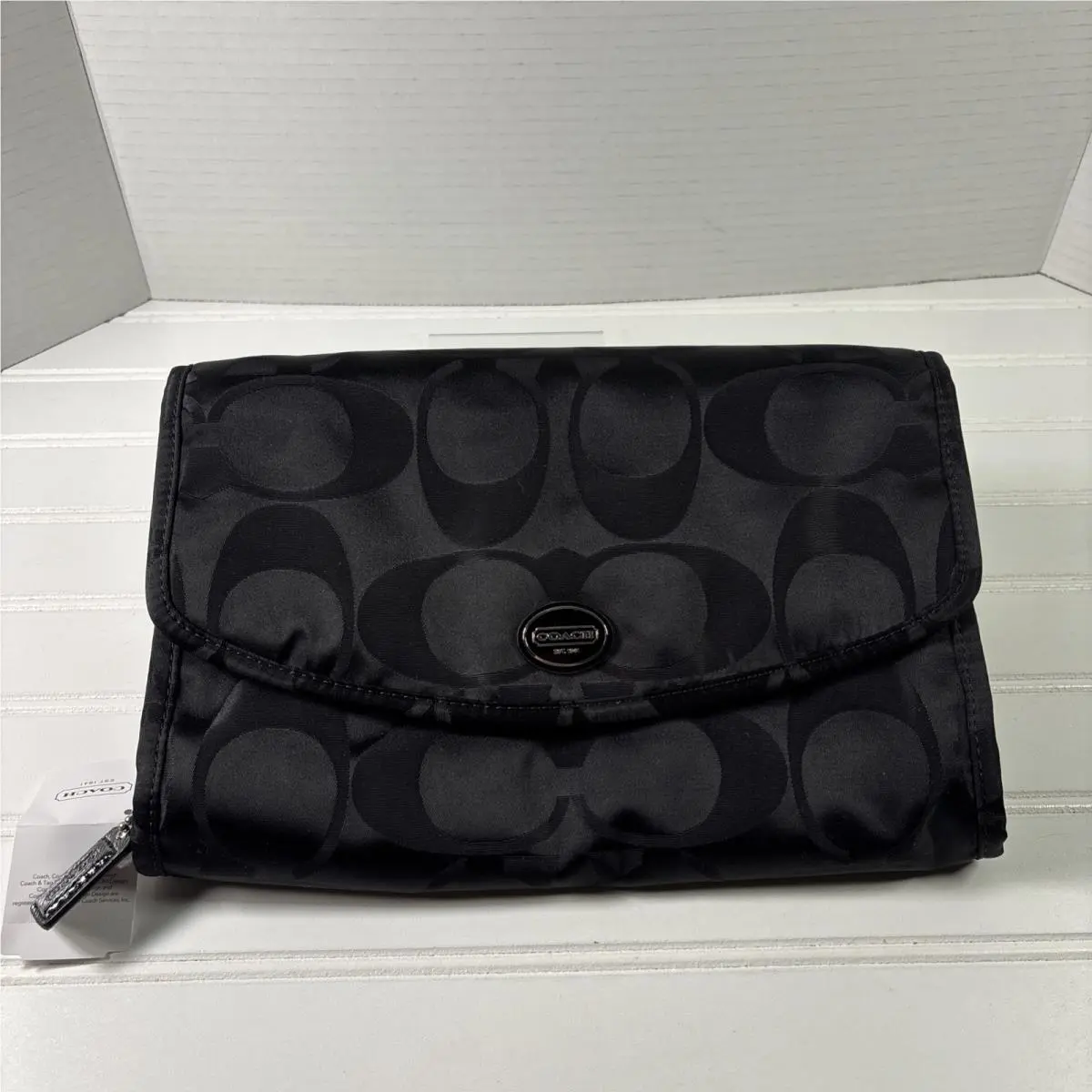 Coach Signature Jewelry Hanging Travel Bag - Black