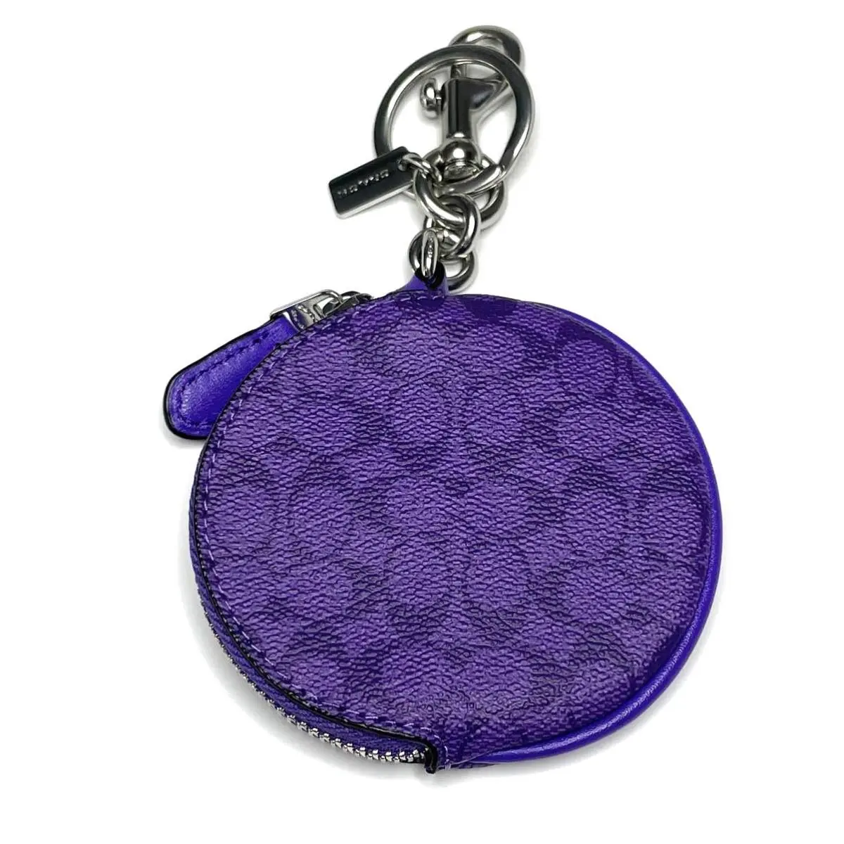Circular Coin Pouch Bag Charm In Signature Canvas by Coach
