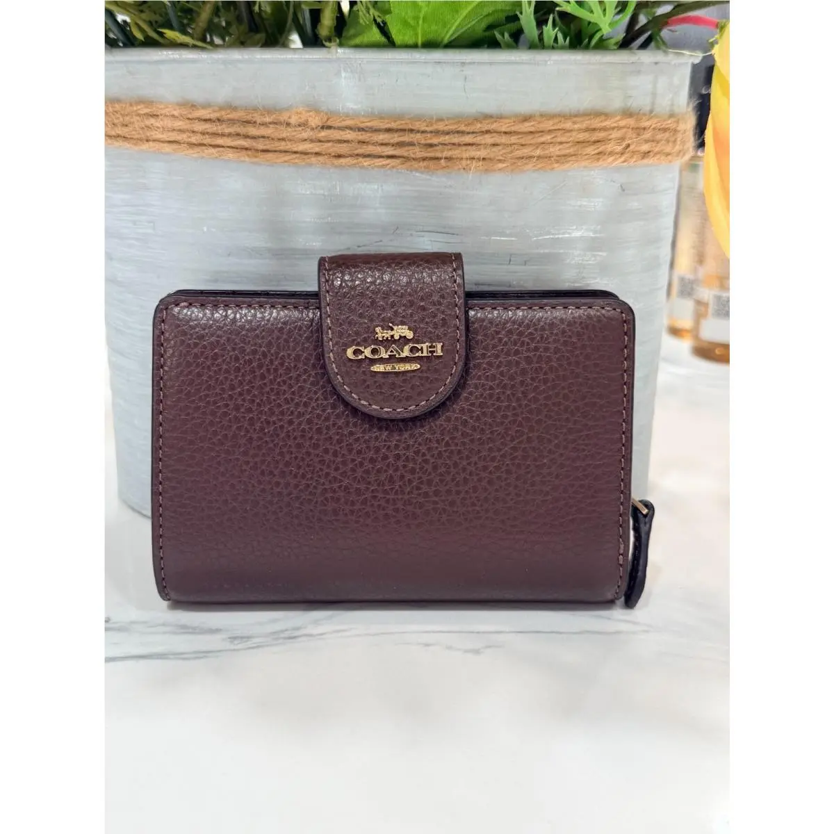 Coach Medium Corner Zip Wallet CBO41 Maple