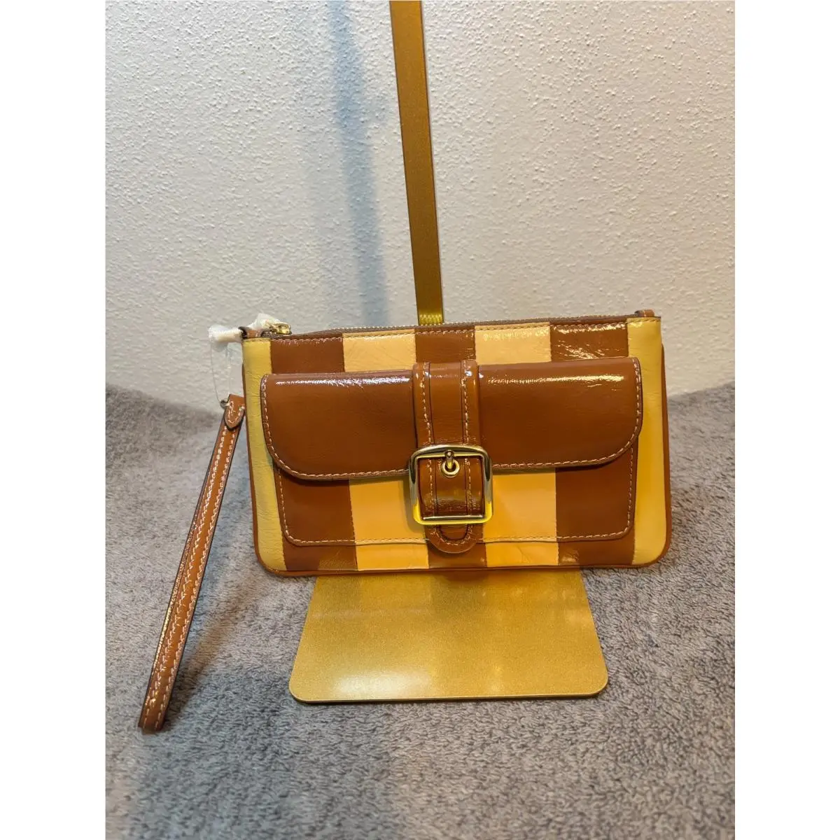 Ashton Wristlet CDY08 Gold Redwood Multi Patchwork Leather by Coach