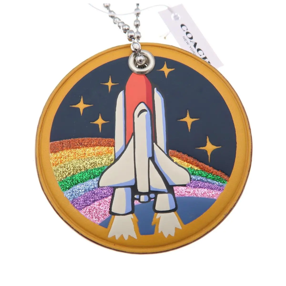 X Nasa Space Rocket Hangtag 30290 Rainbow Key Chain Fob Bag Charm by Coach