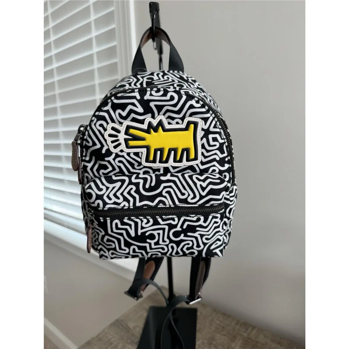 Coach X Keith Haring Barking Dog Print Nylon Mini Charlie Backpack F11774