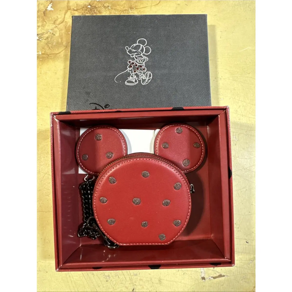 Boxed x Disney Minnie Mouse Coin Case 37539B Red by Coach