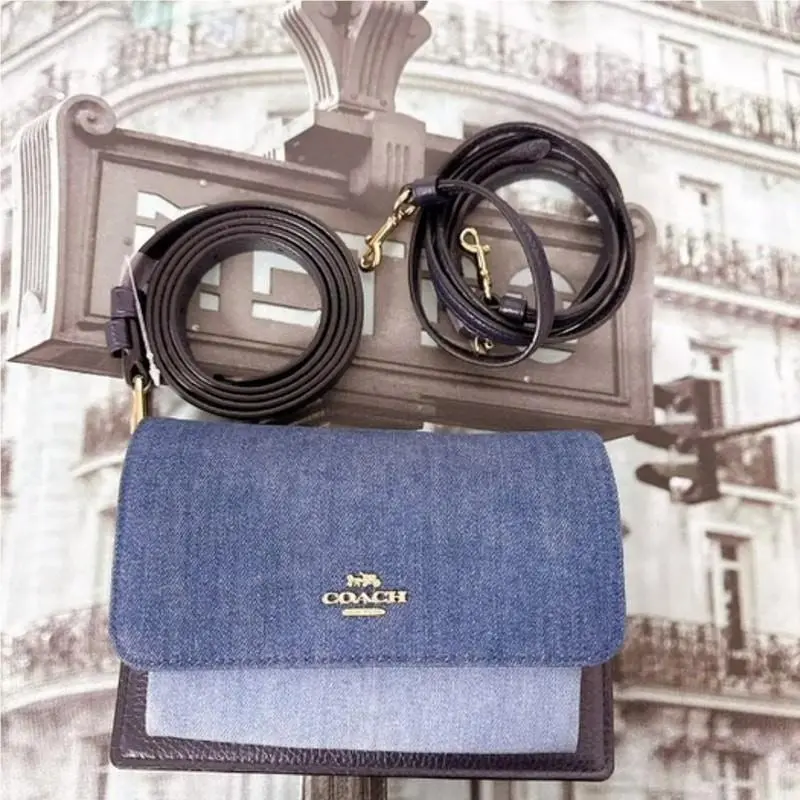 Coach C3325 Foldover Belt Bag IN Denim Multi