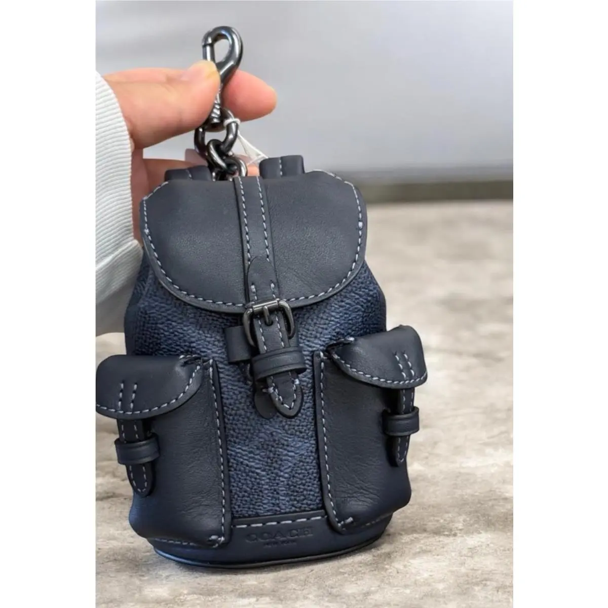 Mini Warner Backpack Bag Charm Navy CBK66 by Coach