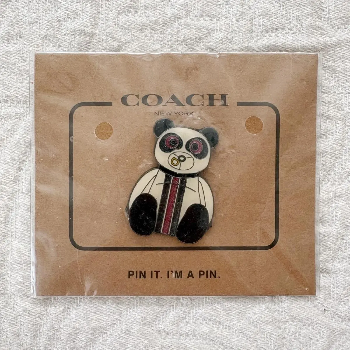 Coach York Rocky Panda Enamel Pin Collectible Bag Charm