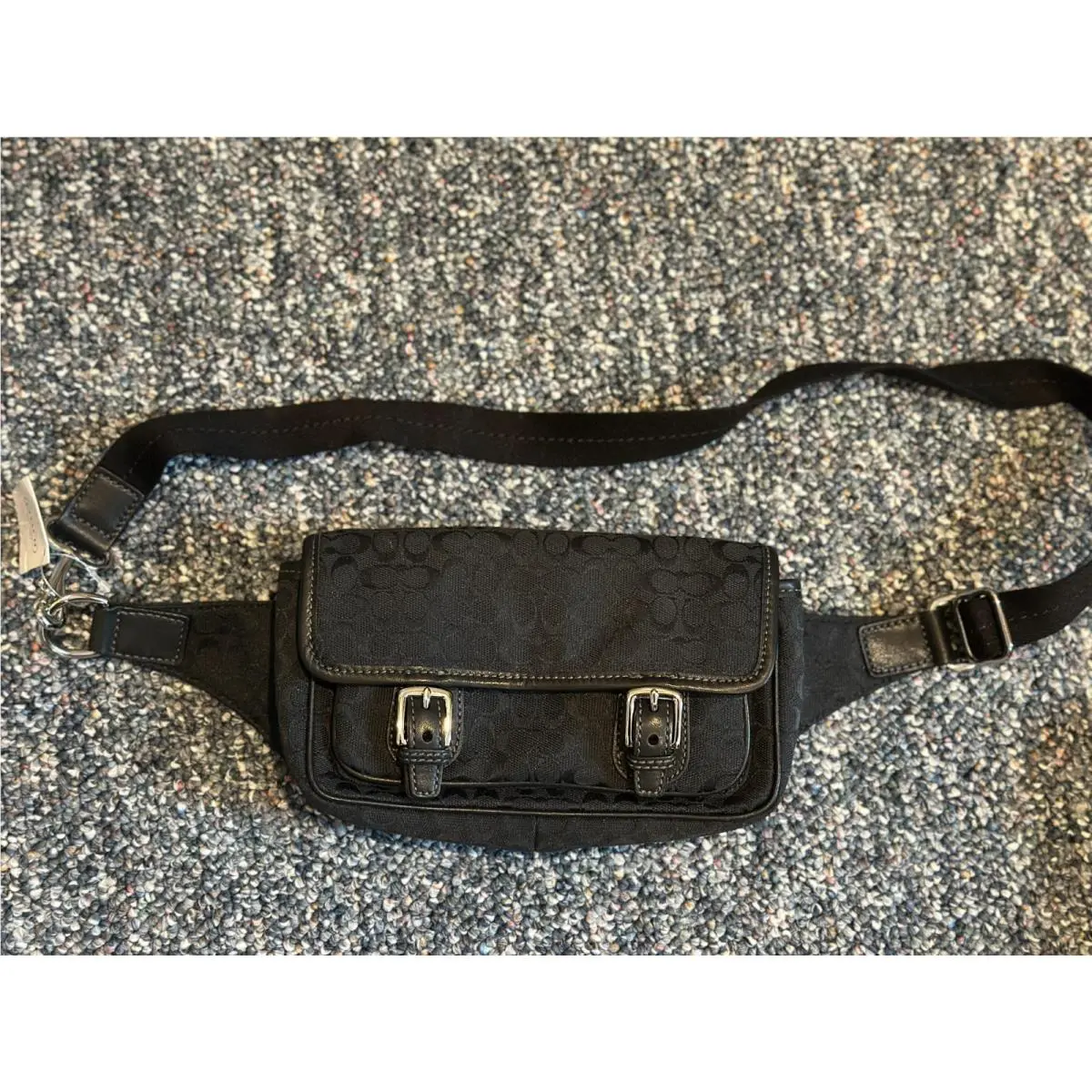 Coach Y2K Voyager Signature Black Front Snap Waist Pouch Bag W/tags NO Fob