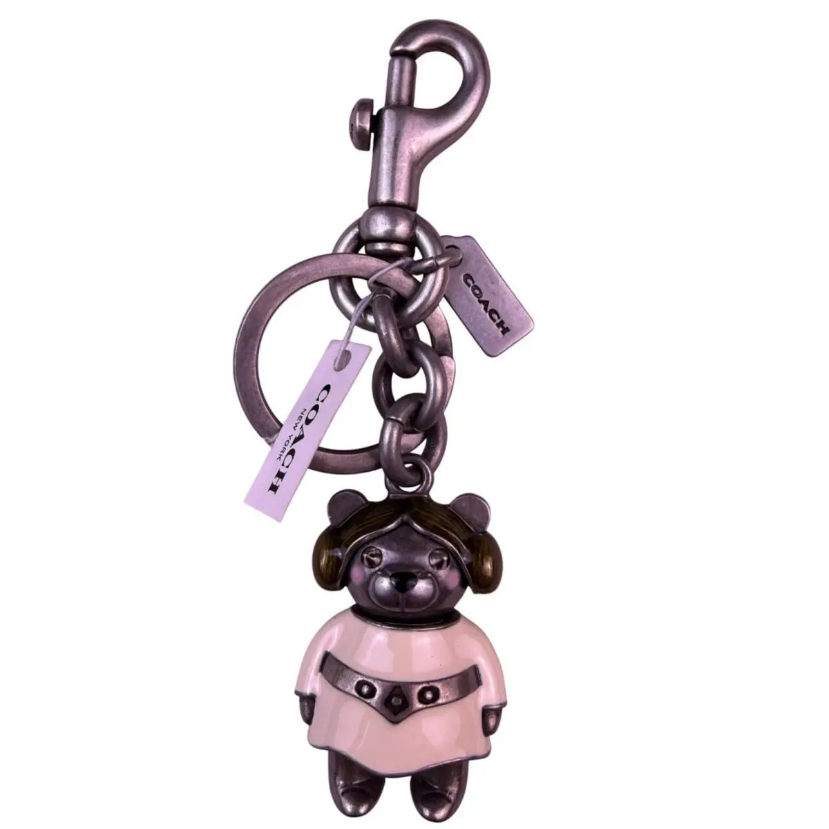 X Star Wars Silver Tone Princess Leia Bear Keychain Charm with Pouch by Coach