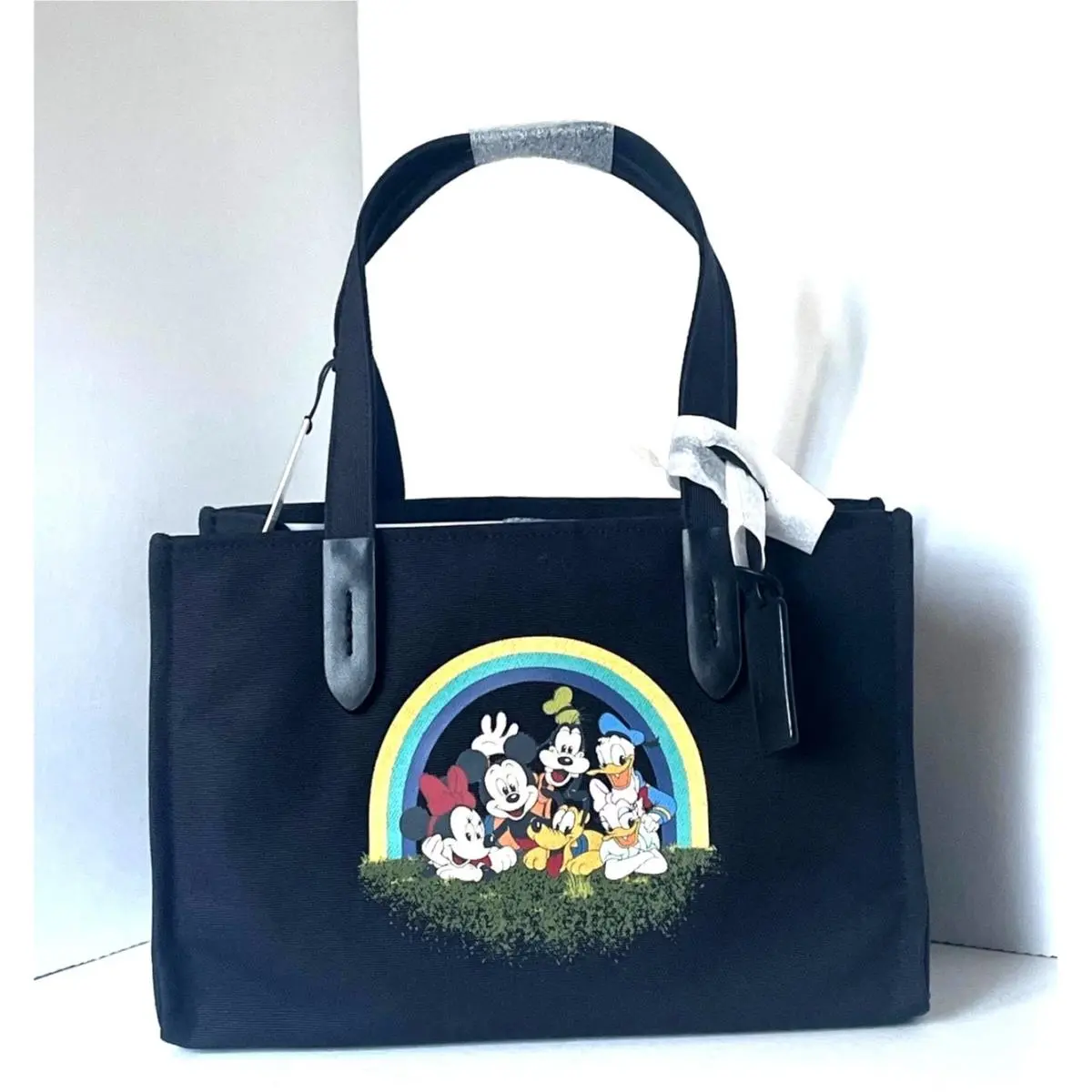 Disney X Coach Tote 30 Mickey Mouse Friends Black CS533 Medium Canvas Leather