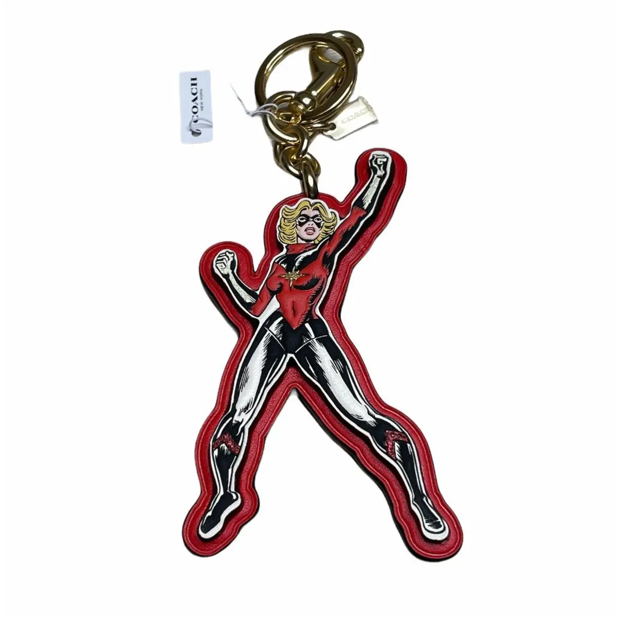 Coach Marvel Carol Danvers Key Fob Bag Charm Key Ring