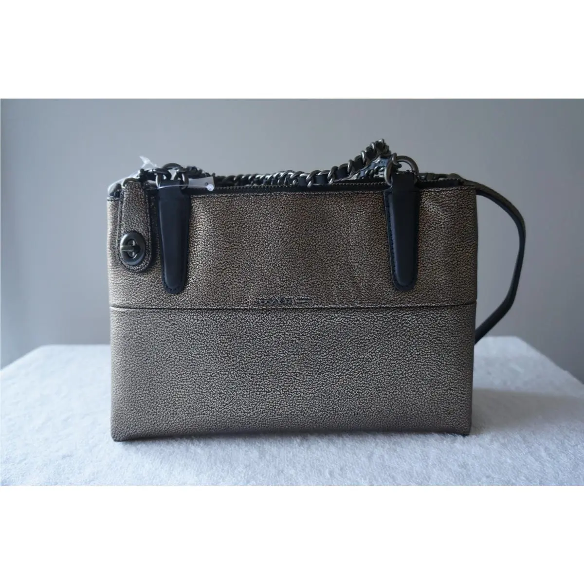 Purse Leather 33619 Mini Turnlock Borough W/chain Shoulder Satchel Bag by Coach