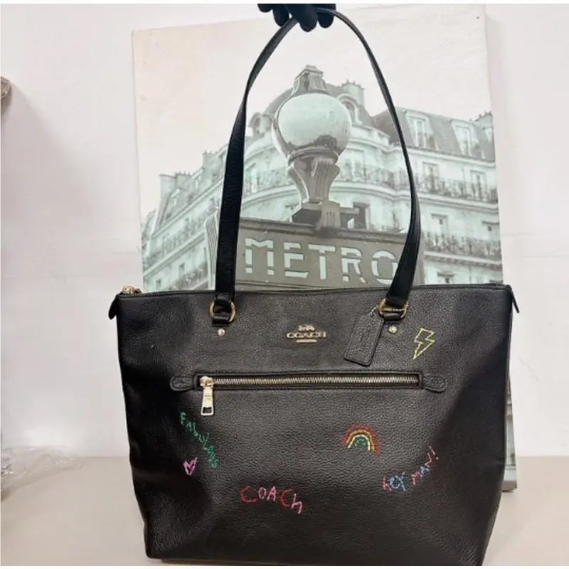 Coach C8365 Gallery Tote Pebble Leather with Diary Embroidery