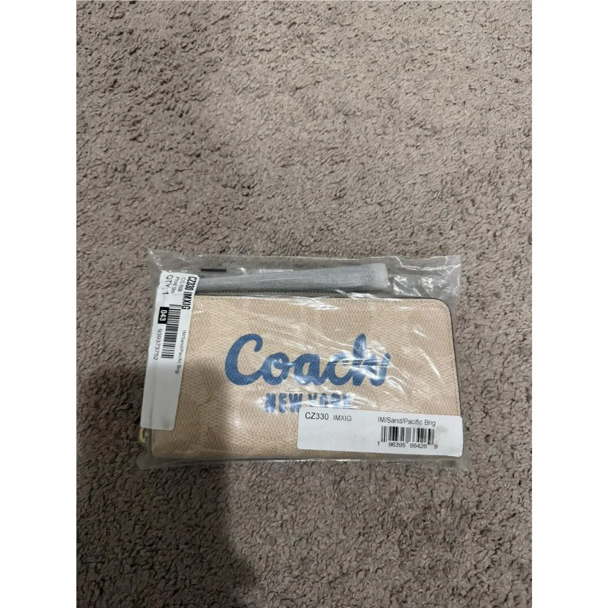 CZ330 Long Zip Around Wallet W/coach Graphic Beige Blue Bell by Coach