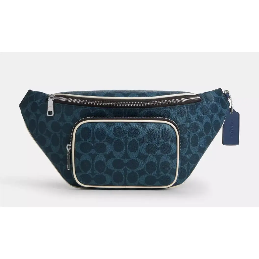 Coach Unisex Ink Blue Signature Canvas Travis Belt Bag 35 CET44
