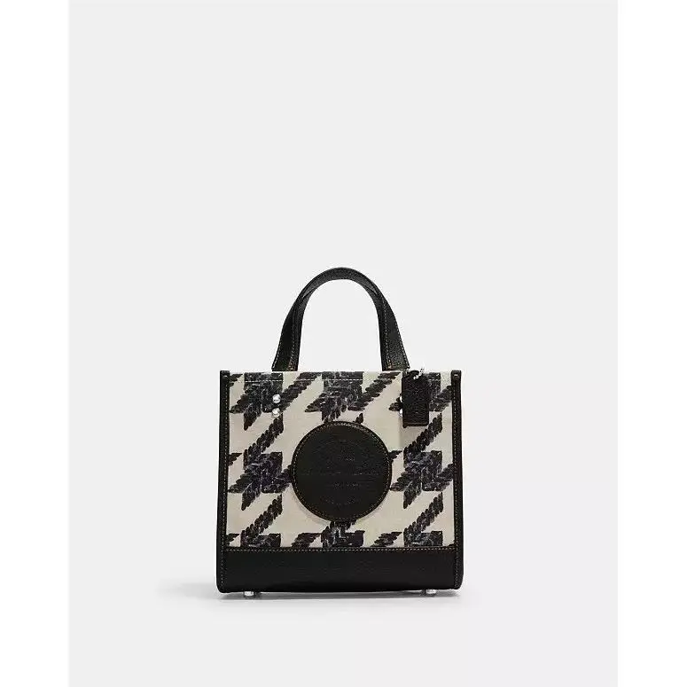 Coach Dempsey Tote 22 with Houndstooth Print and Patch CJ623