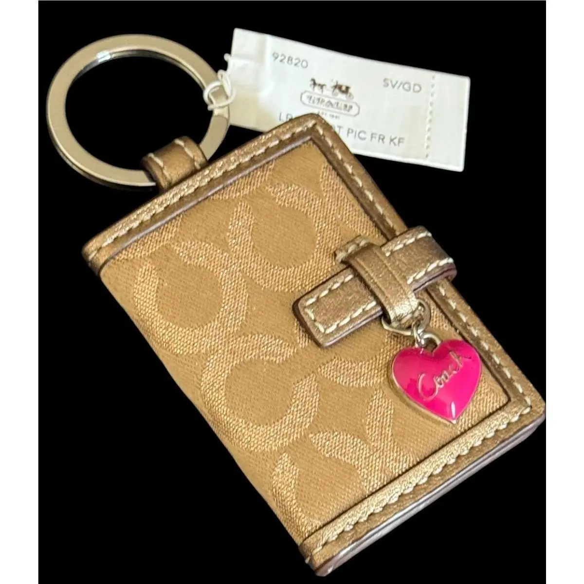 Coach Large Y2K Signature Op Art Photo Picture Frame Key Chain Fob 92820