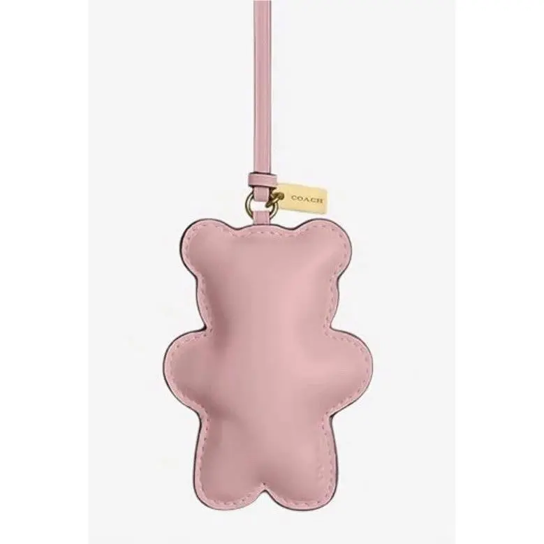 Bear Puffy Bag Charm In Soft Pink Leather w Gold Toned  Charm by Coach