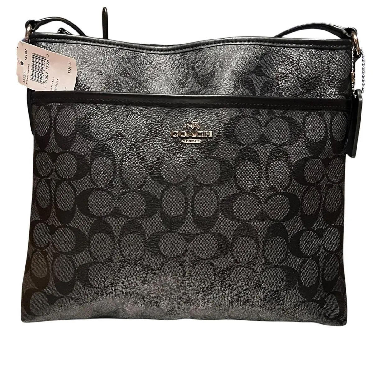Coach Signature File Bag Black Smoke Crossbody F58297