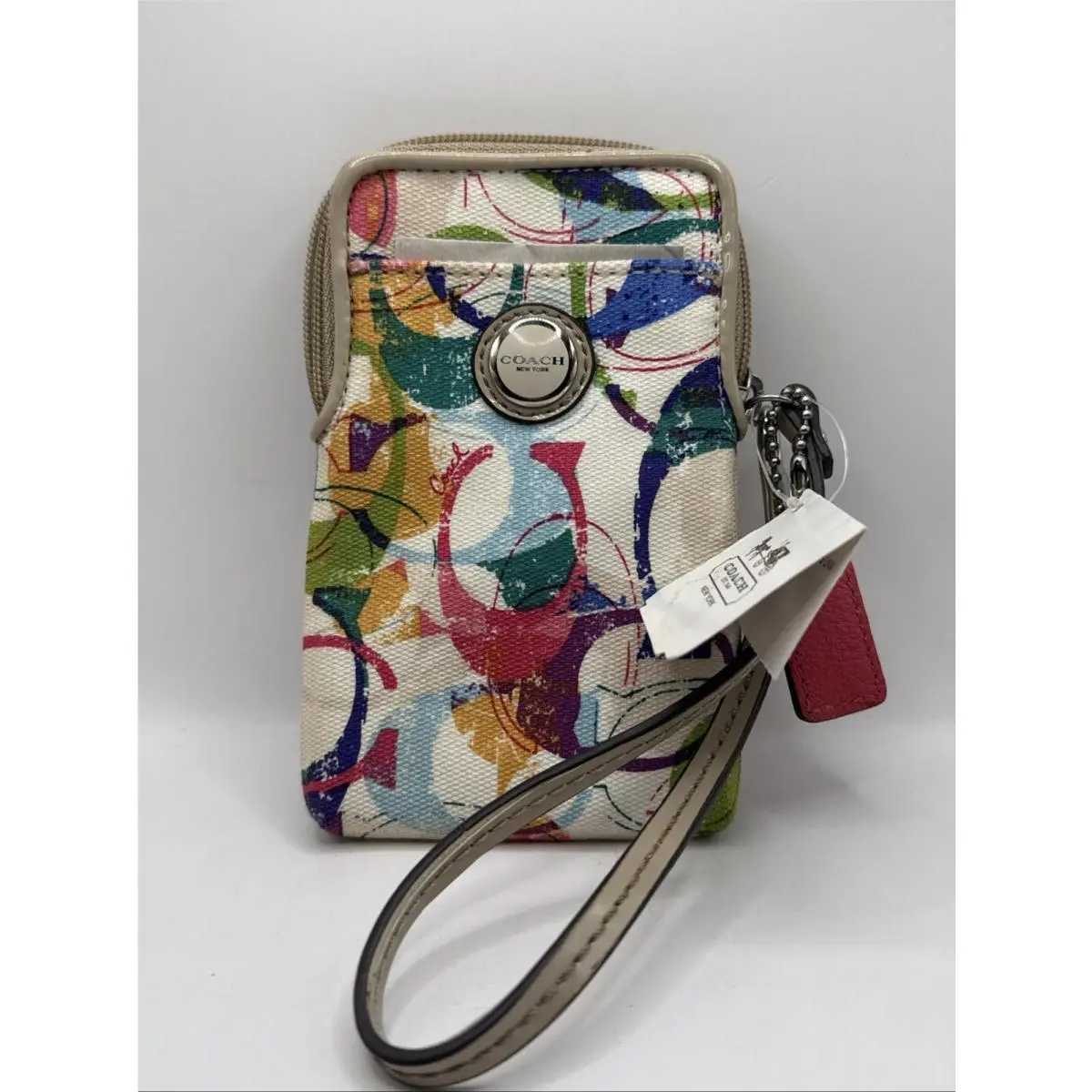 Coach Vintage Y2K Wallet Wristlet Poppy C Stamp Multicolor