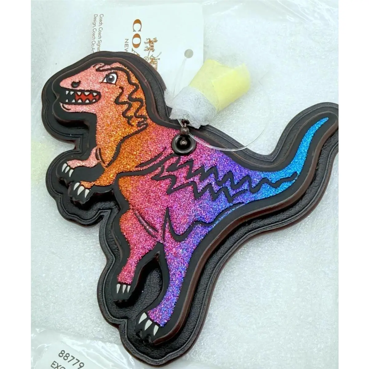 Rexy Dinosaur 88779 Glitter Leather Hangtag Key Chain Bag Purse Charm by Coach