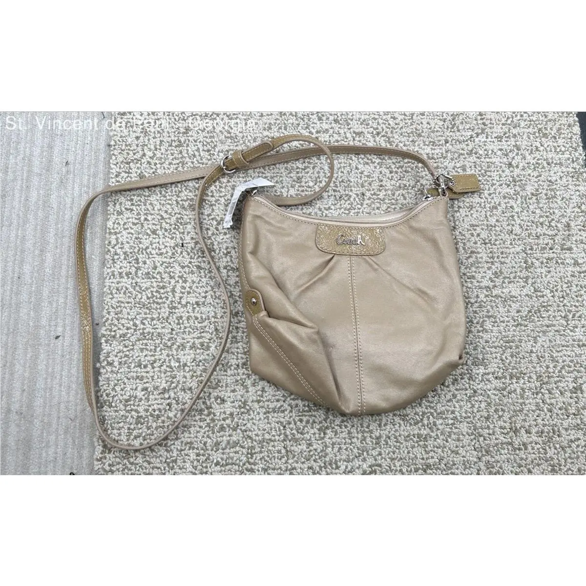 Coach Ashley Leather Swingpack Crossbody Shoulder Bag Purse Z52167 Khaki