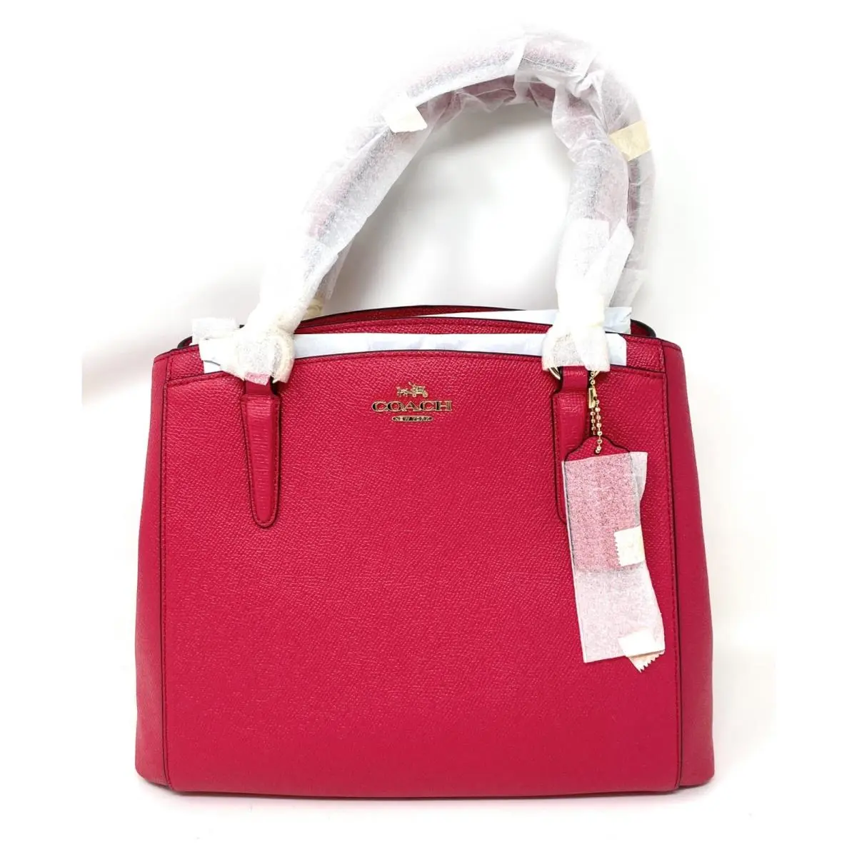 Coach Crossgrain Leather Minetta Crossbody Shoulder Bag Bright Pink
