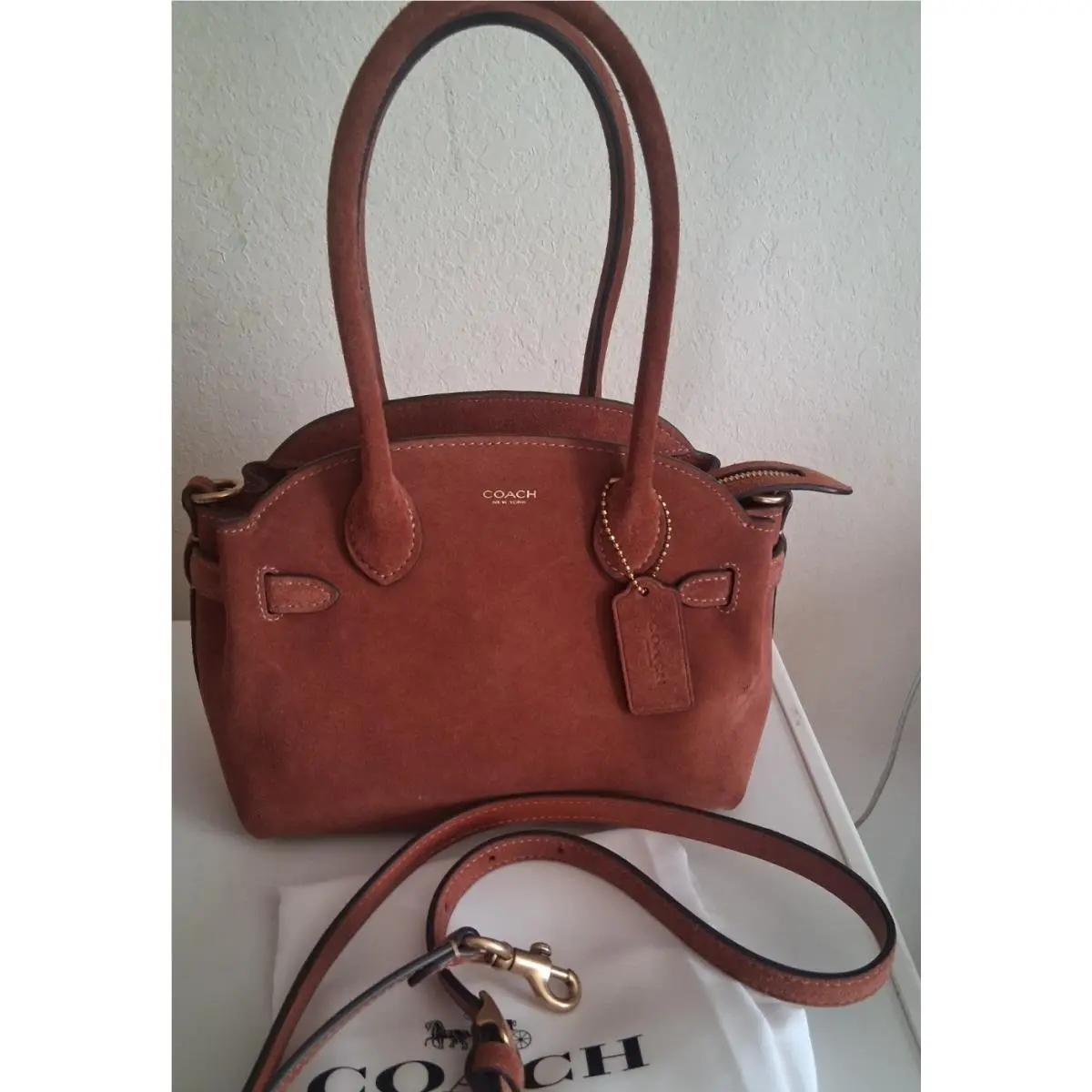 Suede Empire 21 Top Handle or Crossbody Bag by Coach