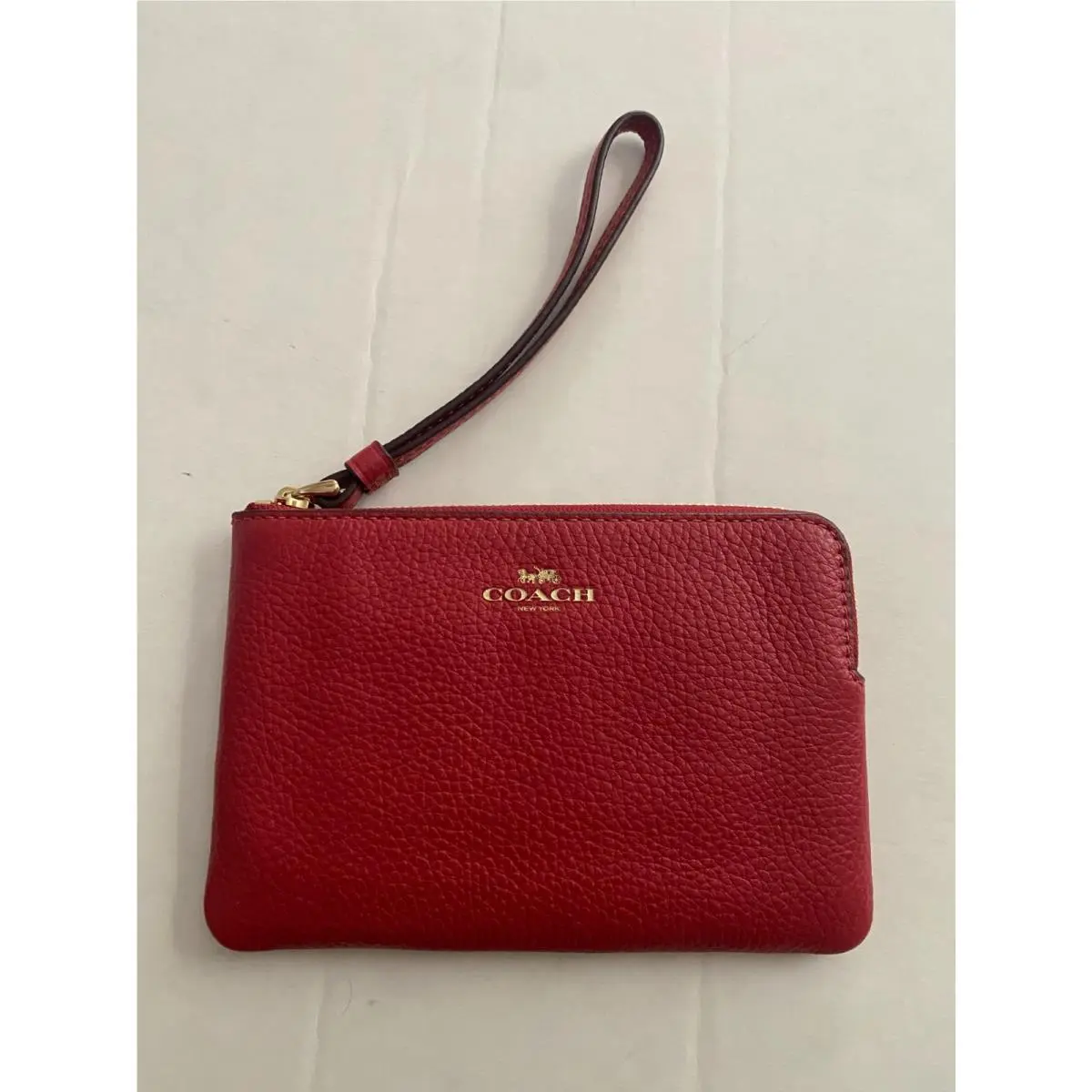 Coach Corner Zip Signature Lthr Wristlet