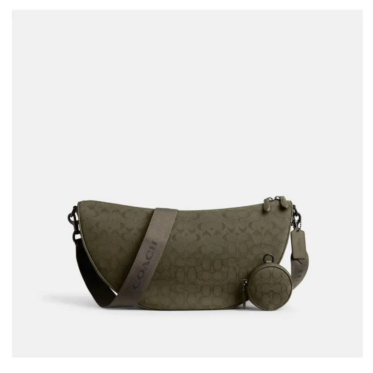 Coach Hall Soft Sling Bag CAH95 in Signature Jacquard Olive