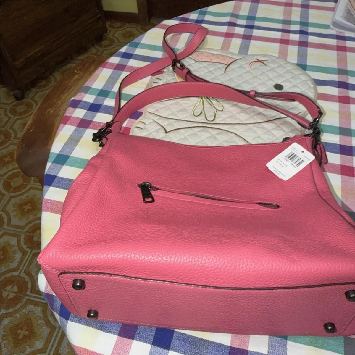 Coach 93811 Shay Convertible Shoulder Bag In Confetti Pink Pebbled Leather