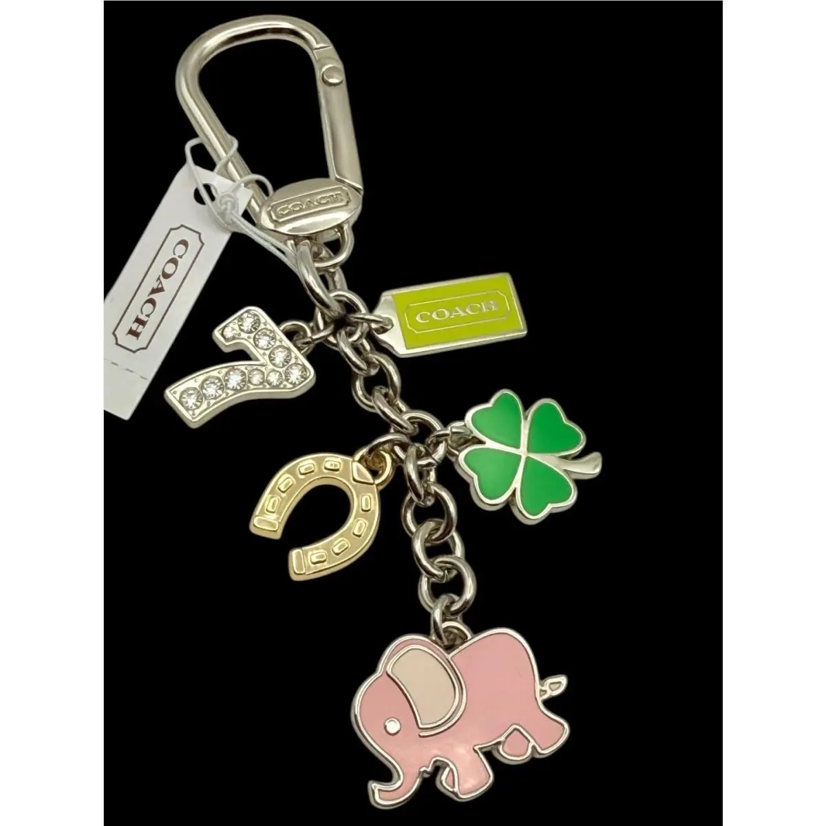 Coach Mix Lucky Charms Elephant Clover Bag Purse Keychain Key Fob F6191 Y2K