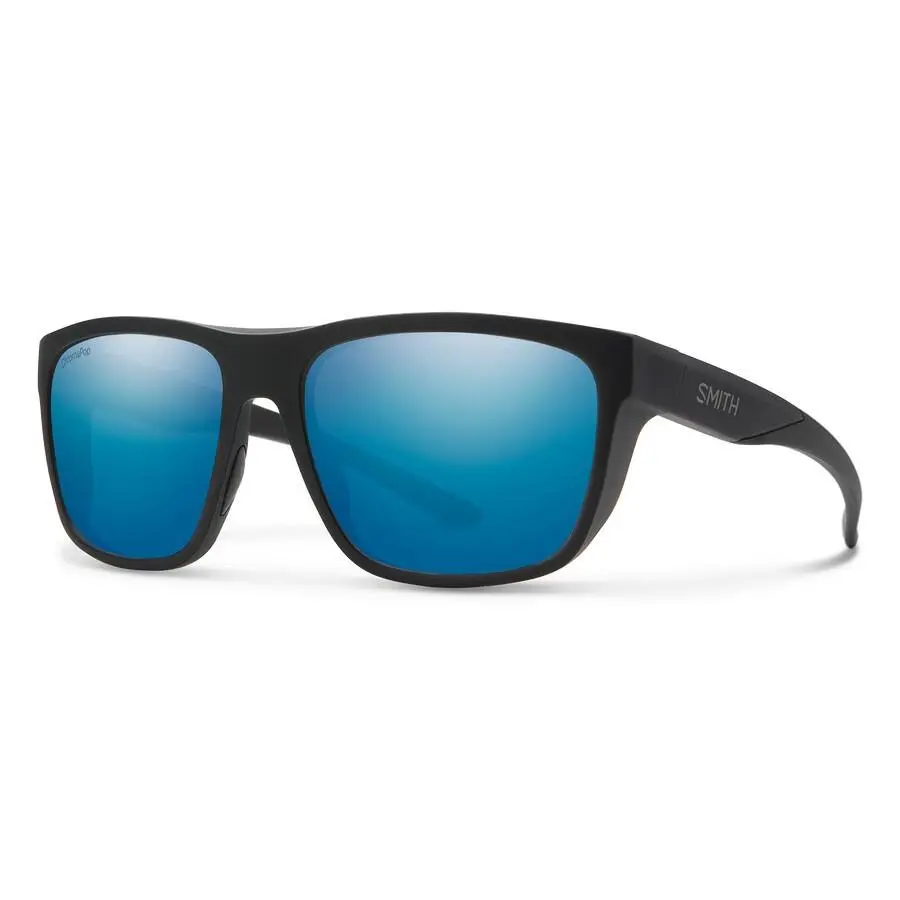 Smith Barra Sunglasses - 2026 - Matte Black w/ Chromapop Polarized Blue Mirror by Smith Optics
