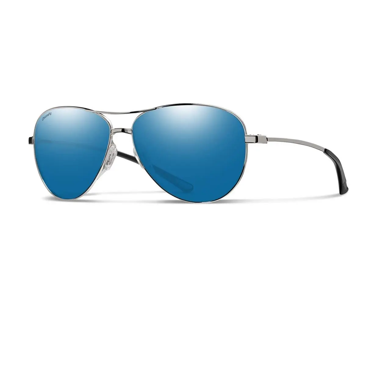 Smith Langley Sunglasses - Women`s - Silver W/chromapop Polarized Blue Mirror by Smith Optics