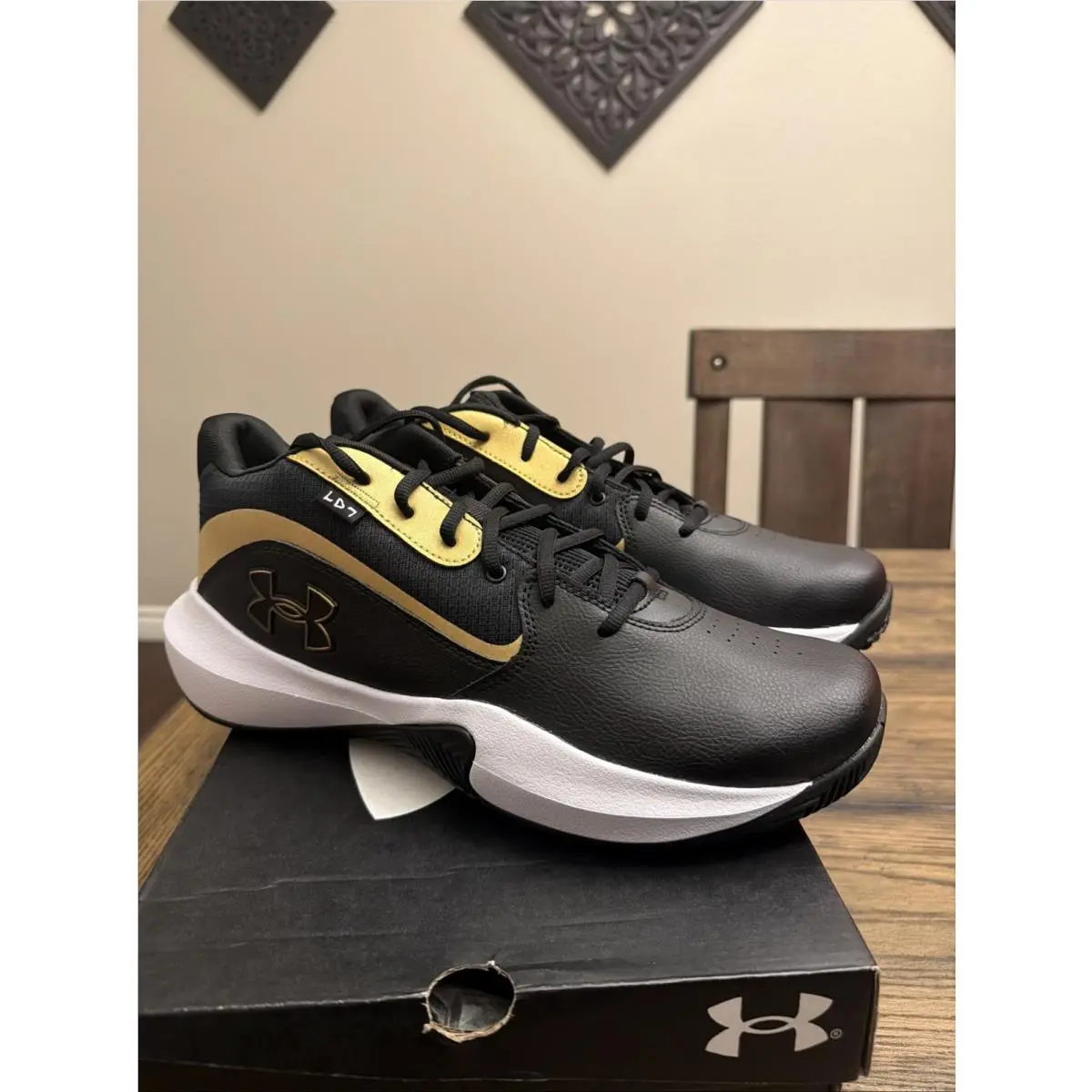 Under Armour Lockdown 7 Low Shoes Mens Gold Black Size 13 …Y4
