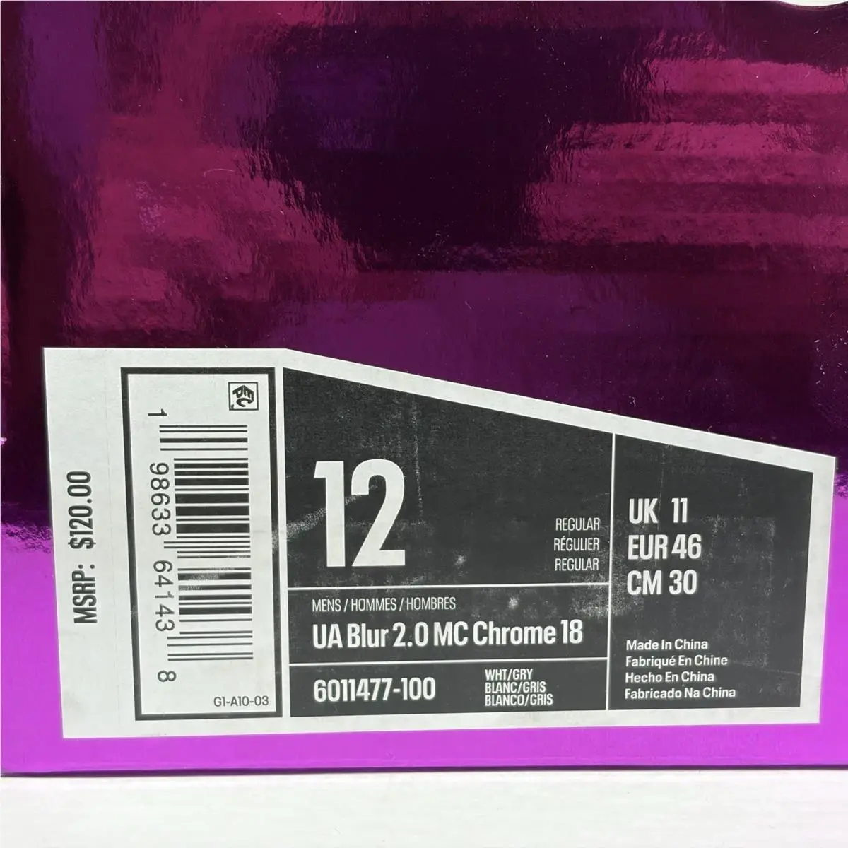 Under Armour shoes - Under Armour Blur 2.0 MC Chrome 18 - 6011477-100 - Silver 8