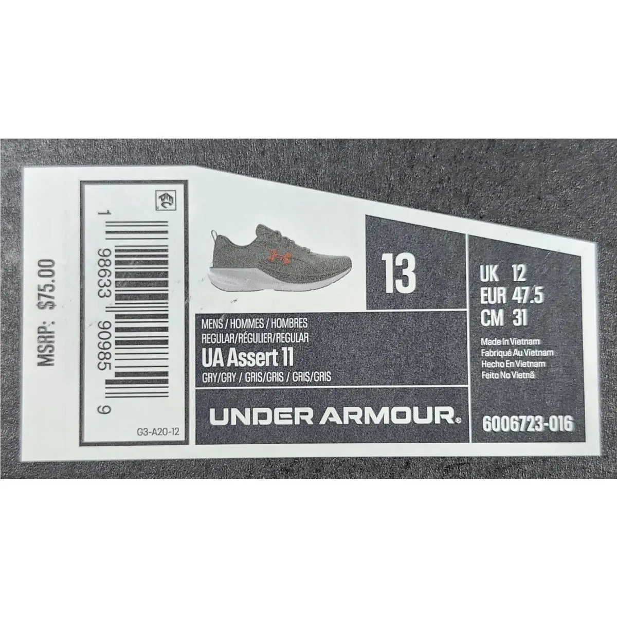 Under Armour shoes - Under Armour Charged Assert - Charged Assert - 6006723-016 - Gray 12